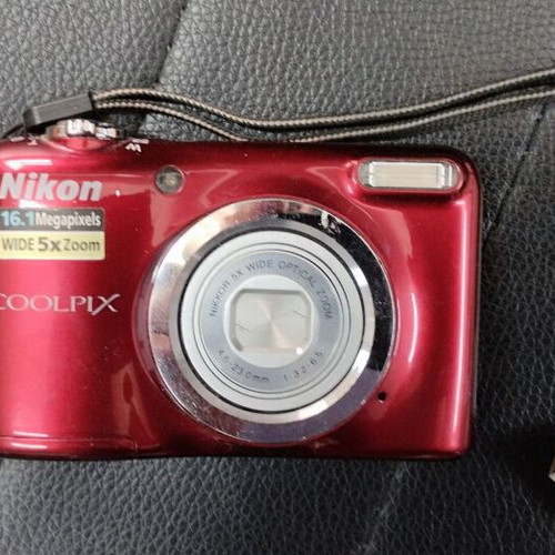 Nikon COOLPIX A10 Red compact camera with Case Logic and 8GB SD card
