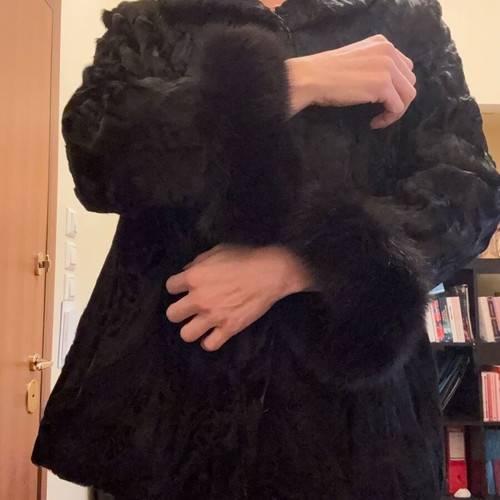Fur coat natural astrakhan black like new