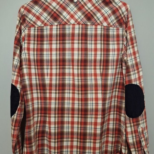 Superdry plaid shirt medium used, red white blue