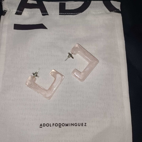Adolfo Dominguez pink earrings used, square hoops