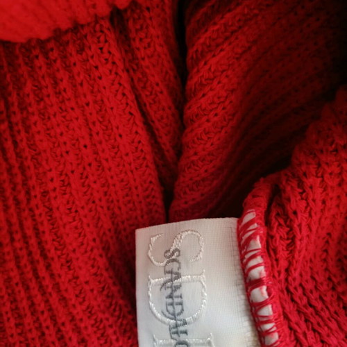 Scandalo summer knitted top with sleeve like new, red, size small