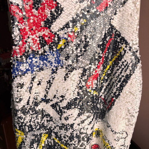 Dixie women's blouse like new, sleeveless evening top with colorful sequins