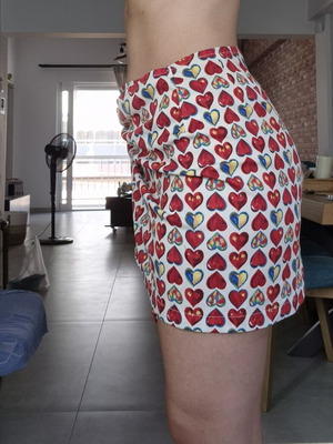 Anna Riska mini pareo with heart pattern, like new