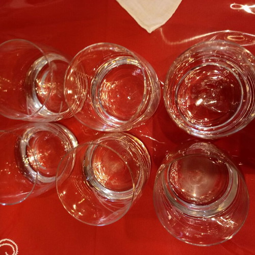 Set of 6 vintage crystal whiskey glasses like new, heavy Bohemia glass
