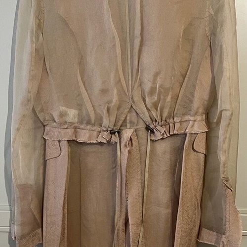 Rococo silk jacket with beige transparency new