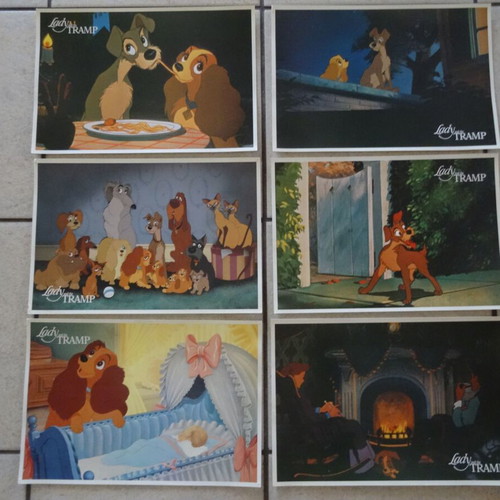 Disney The Lady and the Tramp authentic movie photos set of 6, like new