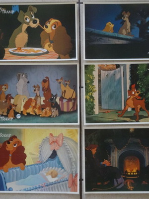 Disney The Lady and the Tramp authentic movie photos set of 6, like new