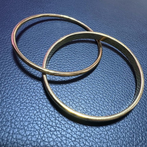 Steel double rod bracelet gold used