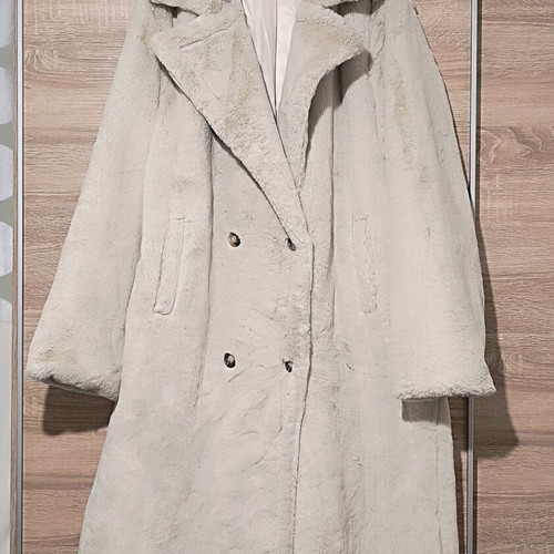 Γούνινο παλτό Verde oversized μπεζ σαν καινούργιο