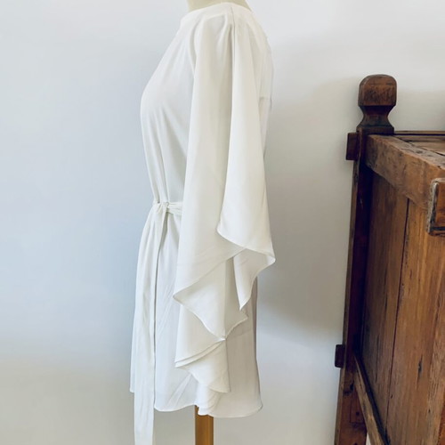 Relish short dress tunic with puff sleeves, adjustable length