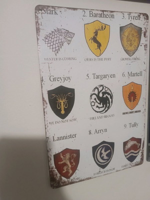 Καμβάς Game of Thrones καινούργιος με οίκους Westeros και συνθήματα