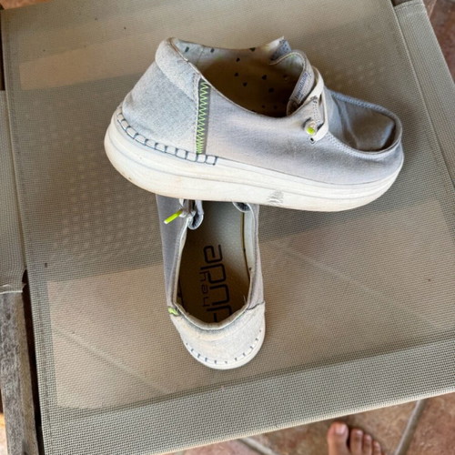Hey Dude women's athletic shoes like new, size 37, white and blue