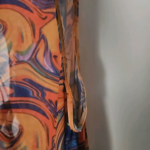 Transparent beach dress XL like new, multicolored