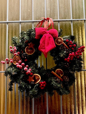 Χειροποίητο Χριστουγεννιάτικο Στεφάνι κατόπιν παραγγελίας, διάμετρος 40cm