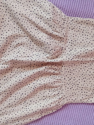 H&M dress for girls 4-6 years, 110-116 cm, beige with black dots