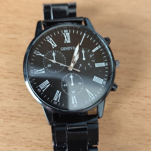 Geneva watch black metal unisex like new
