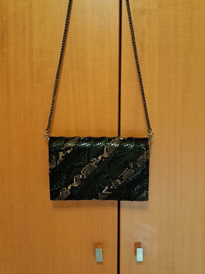 Animal print shoulder bag Zara like new with bronze chain