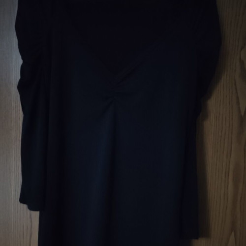 Elastic blouse with puff sleeve, like new, size XL, black