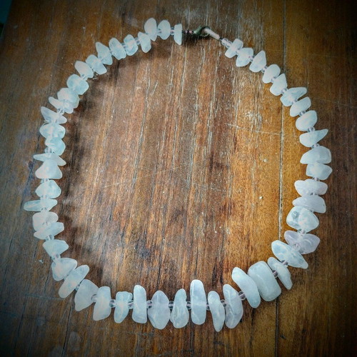 Necklace pink quartz new, length 53 cm