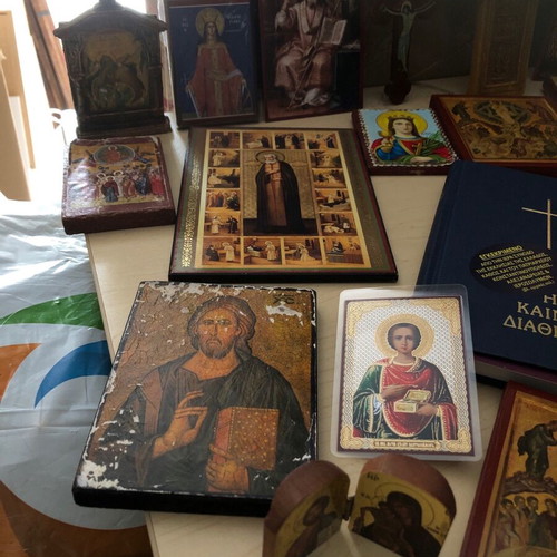 Religious icons and items used, package