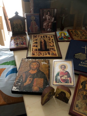 Religious icons and items used, package