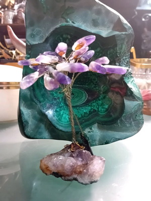 Decorative tree made of amethyst 10 cm like new