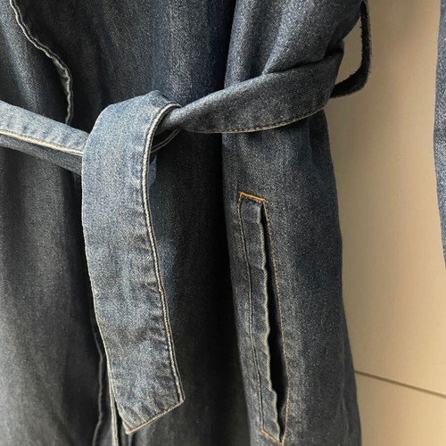 Marks & Spencer denim trench coat used, blue, size M
