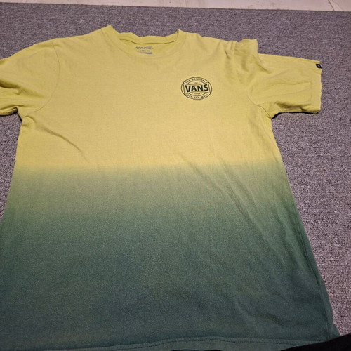 Vans short-sleeve shirt used for boys, green and yellow, size L