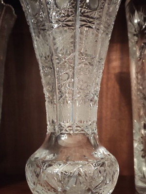 Bohemian Crystal Vase like new, solid ornate