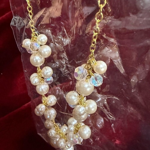 Faux bijoux necklace new white pearl