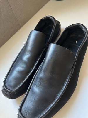Gucci loafers ανδρικά μεταχειρισμένα, δέρμα με ύφασμα, νούμερο 42,5