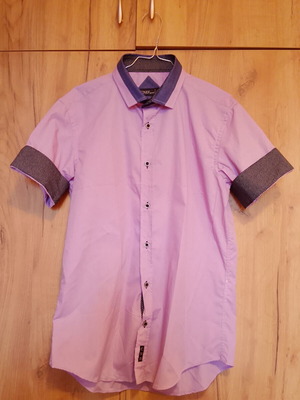 CND Sports men's short sleeve shirt new, lilac pink, size L