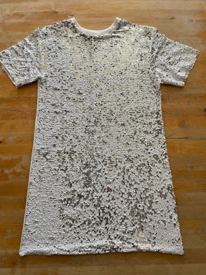 Zara dress size S used, white with silver sequins