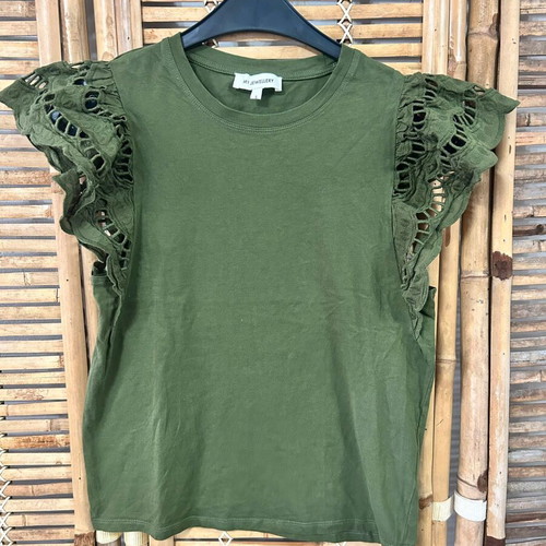 My Jewellery Green Ruffle Sleeve Top Size S like new