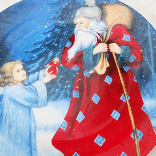 Christmas cake plate with server new, 27 cm diameter