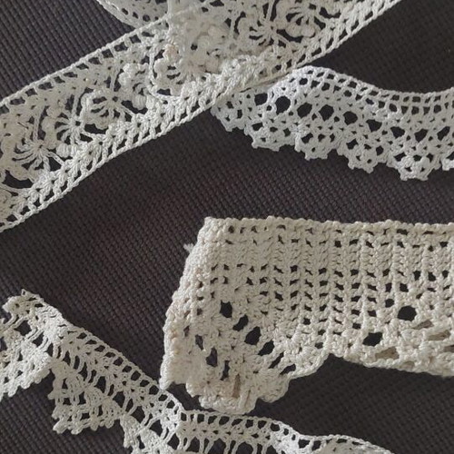 Handmade lace vintage collection used, various designs and lengths