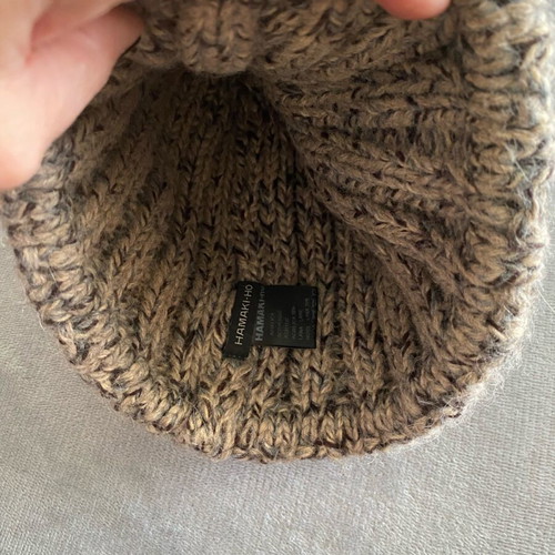 Hamaki-Ho wool knit cap like new, beige