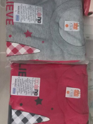 Nina Club children's pajamas new, cotton, size 3, gray and red