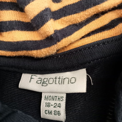 Φούτερ Fagottino με κουκούλα και φερμουάρ, 18/24 μηνών, σαν καινούργιο