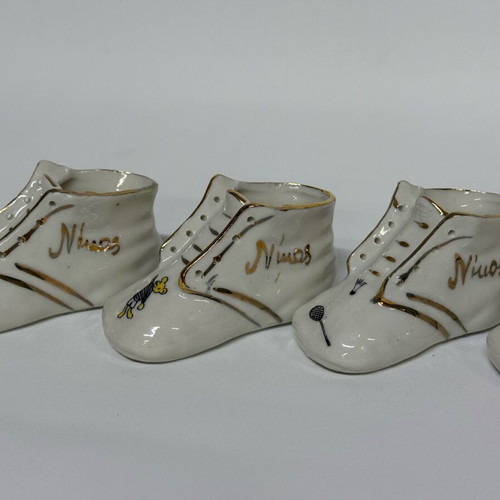 Vintage porcelain decorative shoes set of 6 like new