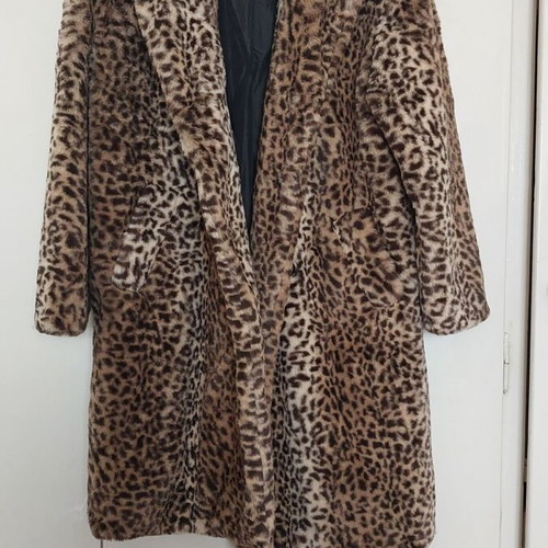Synthetic fur coat animal print Vero Moda new, size XS
