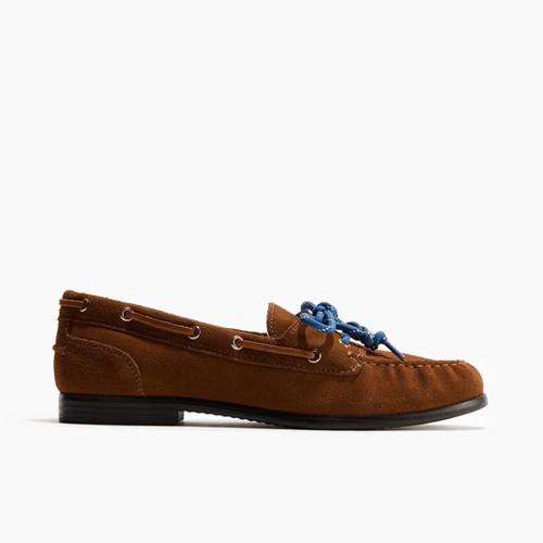 H&M leather moccasins size 38, new, blue and brown