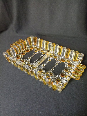 Vintage Walther Glass Germany honey-coloured ashtray