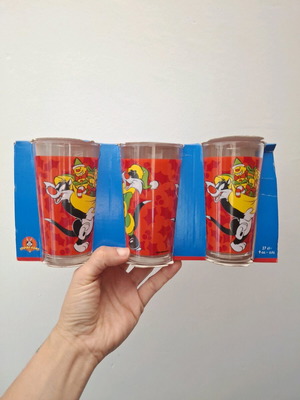 Looney Tunes Sylvester 3 ποτήρια για ποτό καινούργια σε κουτί