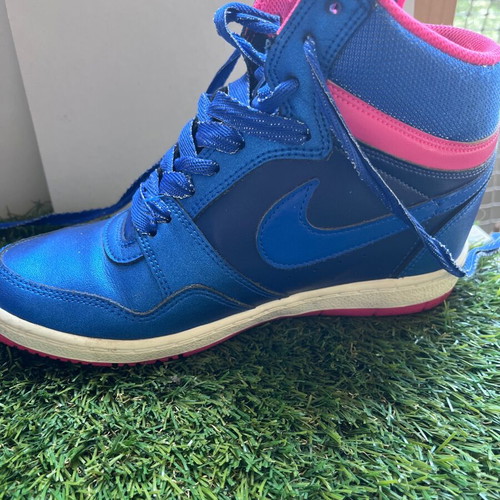 Nike Force sneakers blue with fuchsia details size 38.5 like new