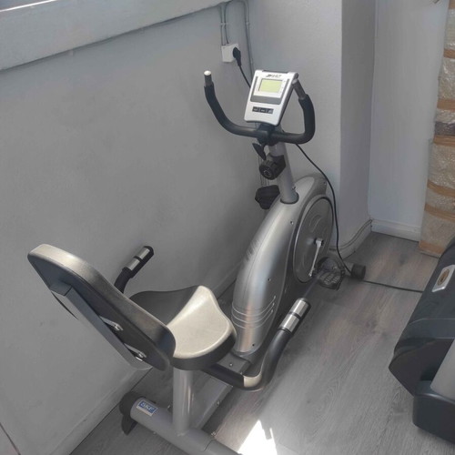 X-Fit fitness equipment set with bench, exercise bike and treadmill