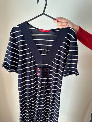 Alexander & Jacob Long Striped Dress Like New, Dark Blue Size S