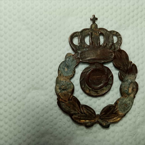 Military copper badge 1912-1922 used, officer's cap emblem