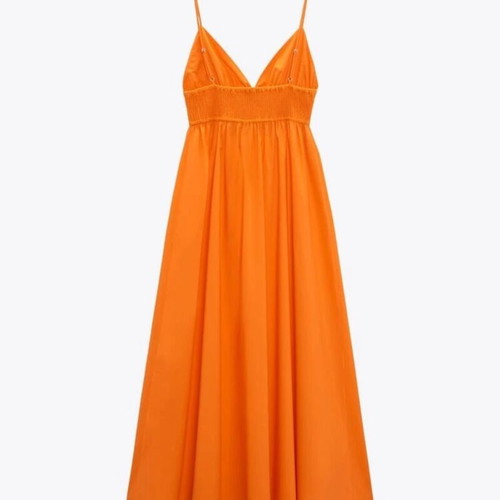 Zara orange midi summer dress brand new, size M