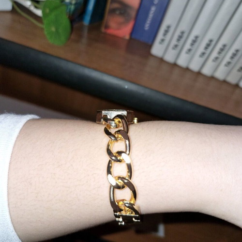 Quartz watch gold tone with rhinestones new